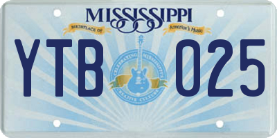 MS license plate YTB025