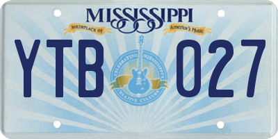 MS license plate YTB027