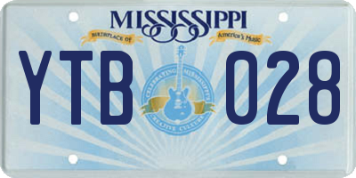 MS license plate YTB028