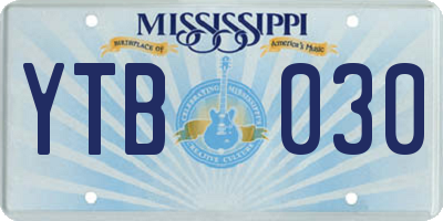MS license plate YTB030