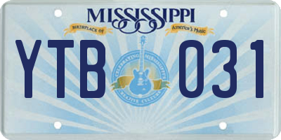 MS license plate YTB031