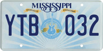 MS license plate YTB032