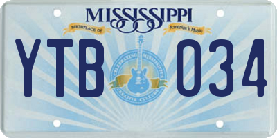 MS license plate YTB034