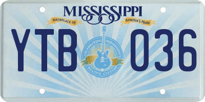 MS license plate YTB036