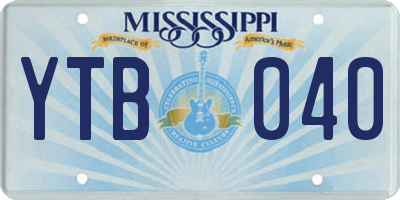 MS license plate YTB040