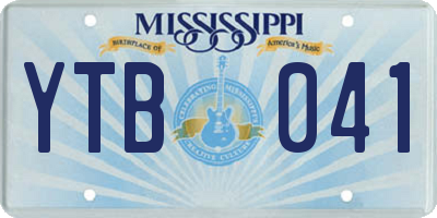 MS license plate YTB041