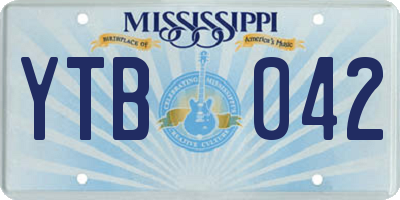 MS license plate YTB042