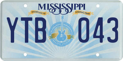 MS license plate YTB043
