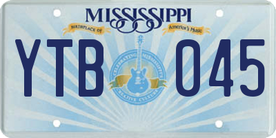 MS license plate YTB045