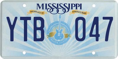 MS license plate YTB047