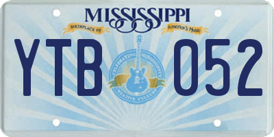 MS license plate YTB052