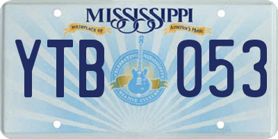 MS license plate YTB053