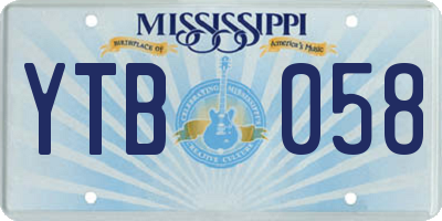 MS license plate YTB058
