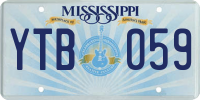 MS license plate YTB059