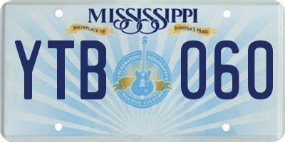 MS license plate YTB060