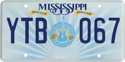 MS license plate YTB067