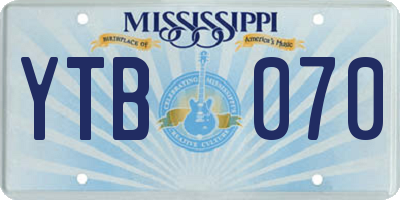 MS license plate YTB070