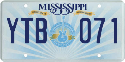 MS license plate YTB071