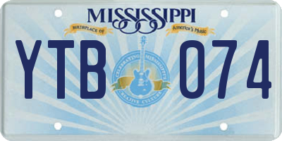 MS license plate YTB074