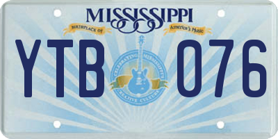 MS license plate YTB076