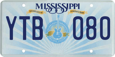 MS license plate YTB080