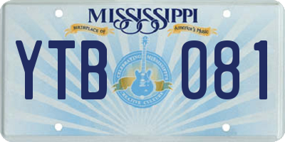 MS license plate YTB081