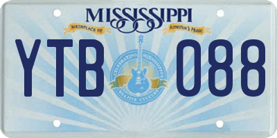 MS license plate YTB088