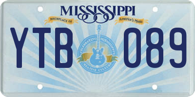 MS license plate YTB089