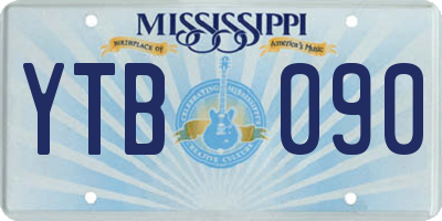 MS license plate YTB090