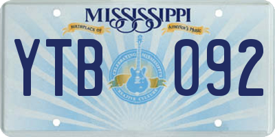 MS license plate YTB092