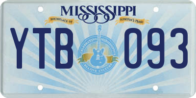 MS license plate YTB093