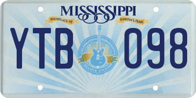 MS license plate YTB098