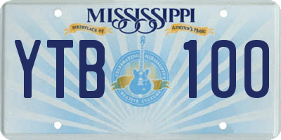 MS license plate YTB100