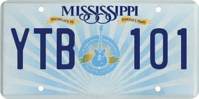 MS license plate YTB101