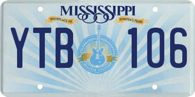 MS license plate YTB106