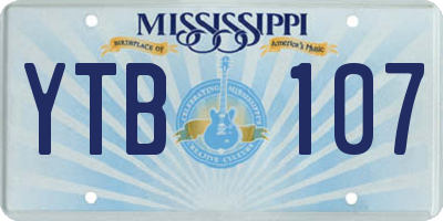 MS license plate YTB107