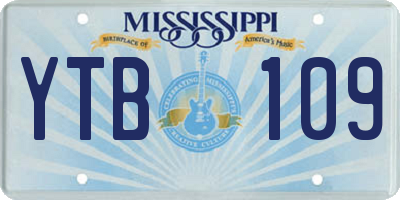 MS license plate YTB109