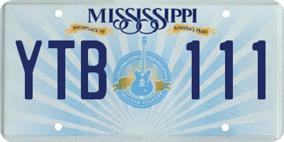 MS license plate YTB111