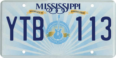 MS license plate YTB113