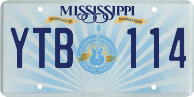 MS license plate YTB114