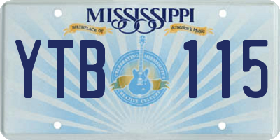 MS license plate YTB115