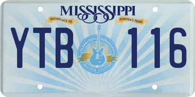 MS license plate YTB116