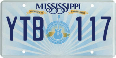 MS license plate YTB117