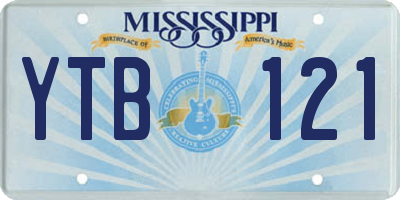 MS license plate YTB121