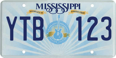 MS license plate YTB123