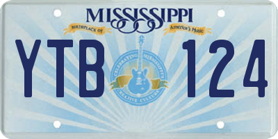 MS license plate YTB124