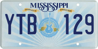 MS license plate YTB129