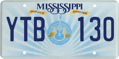 MS license plate YTB130
