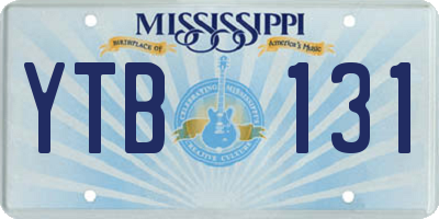 MS license plate YTB131