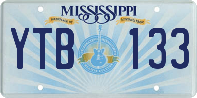 MS license plate YTB133